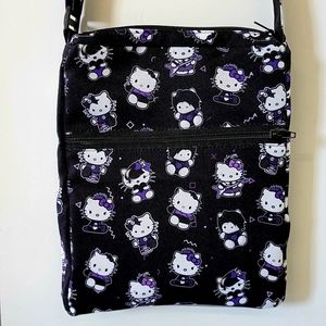 HELLO KITTY GOTHIC BLACK CROSSBODY SHOULDER BAG